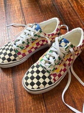 Vans Checkerboard Multi-Color Canvas Sneakers